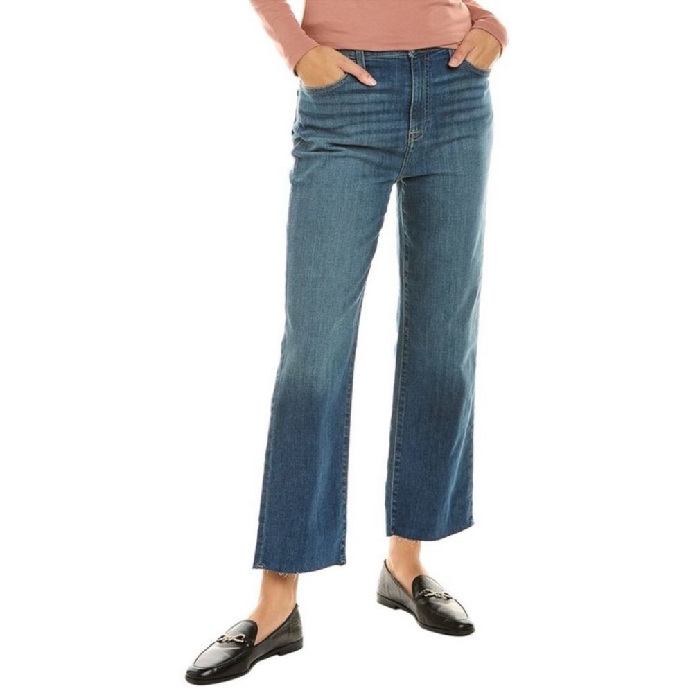 Hudson mid rise “noa” jeans with raw hem